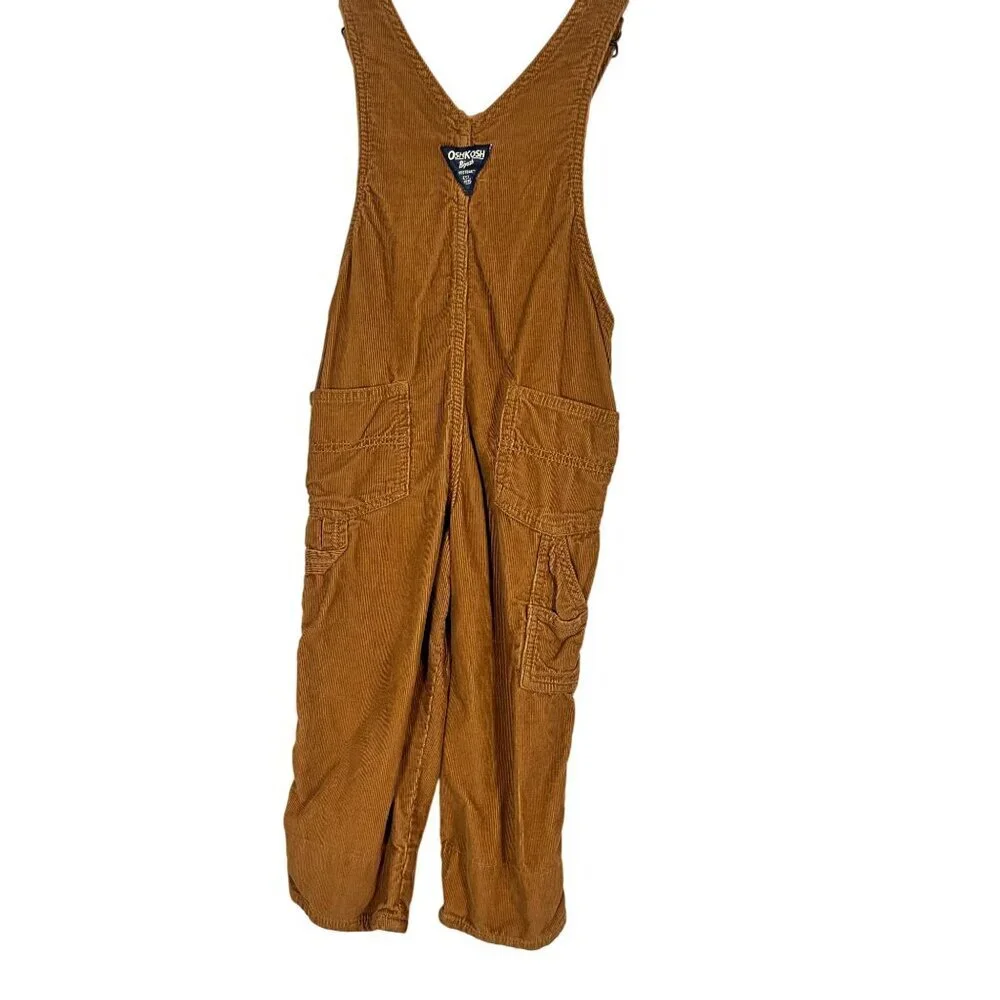 OshKosh Corduroy Overalls Tan 4T Western Boho Festive Neutral Preppy Classic